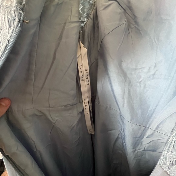 Off-The-Shoulder Lace Azazie Formal Dress - Picture 3 of 6